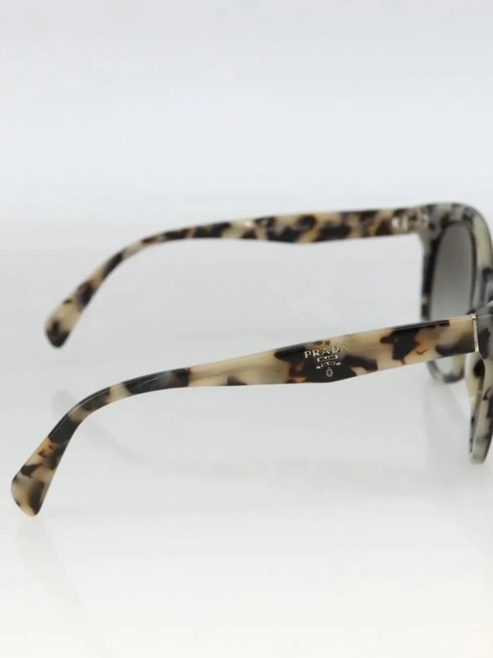 PRADA Leopard Sunglasses Plastic Black Auth am11163A